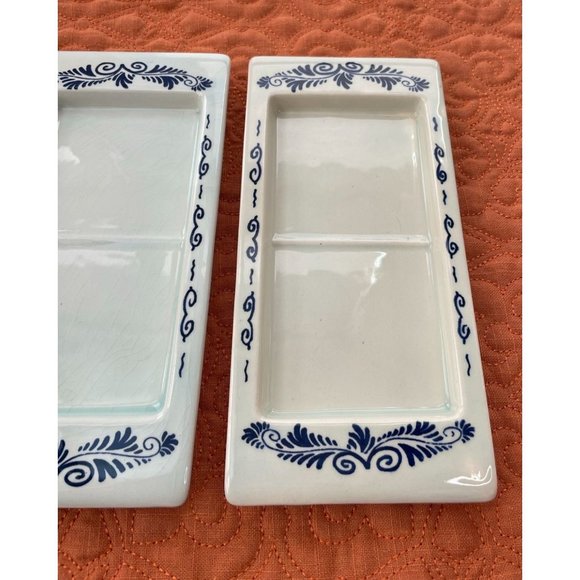 Vintage Delft Blue Ceramic Divided Trinket TRAY Plate  Sushi Plate ? - Picture 8 of 9